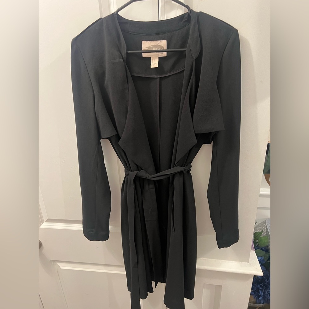 Black Long Sleeve Duster, women’s Small